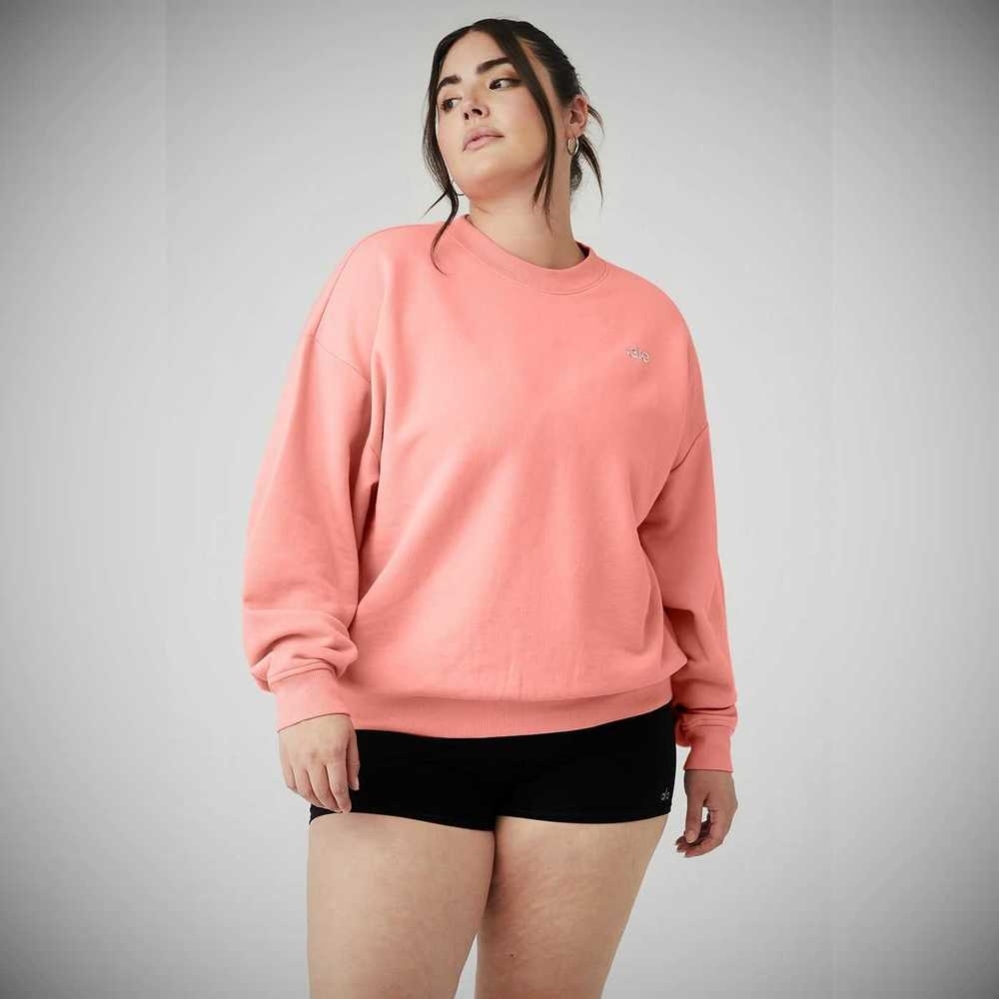 Alo Yoga Accolade Crew Neck Pullover Damen Rosa | KZIPYA271