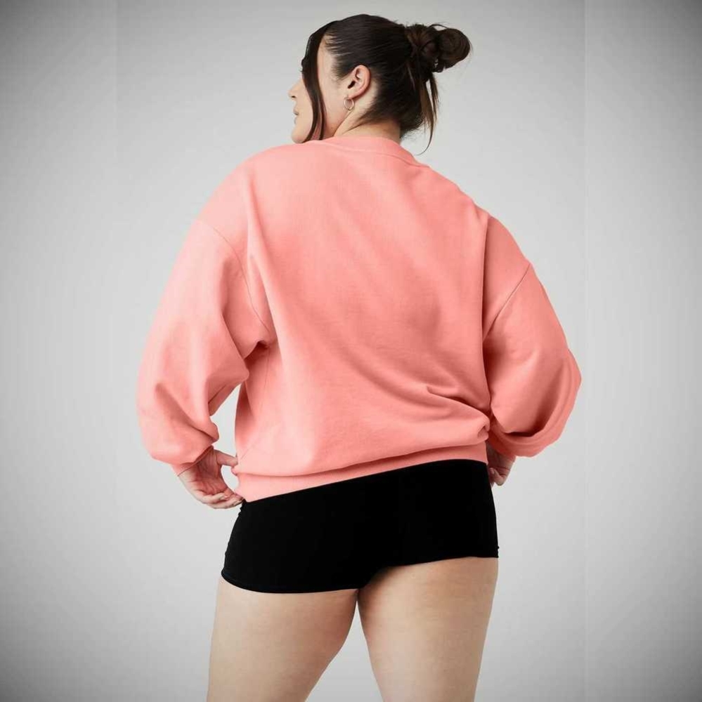 Alo Yoga Accolade Crew Neck Pullover Damen Rosa | KZIPYA271