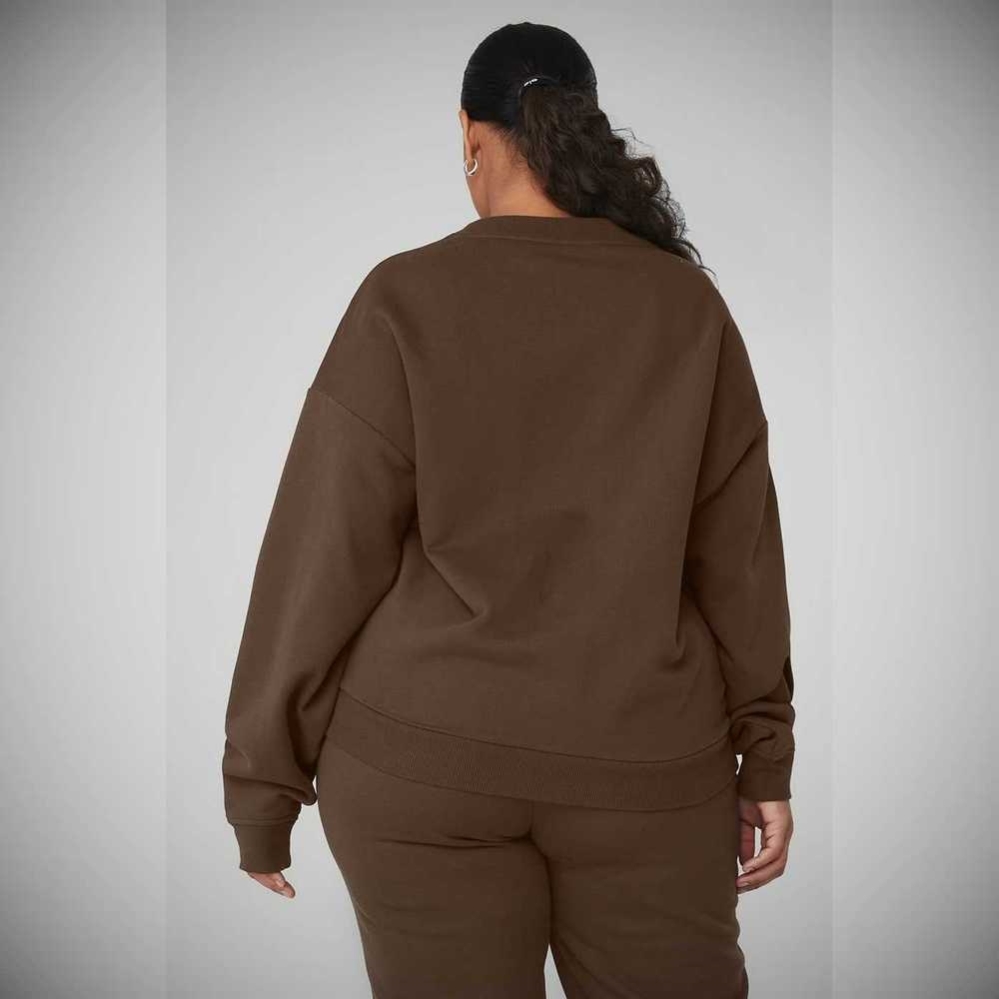 Alo Yoga Accolade Crew Neck Pullover Damen Kaffee | MZOGIS732