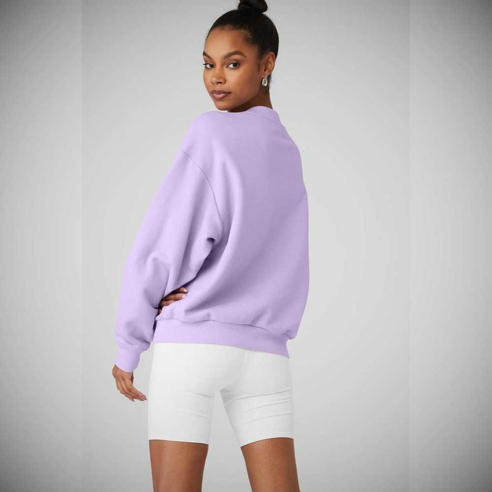 Alo Yoga Accolade Crew Neck Pullover Damen Lila | PYIGSQ857