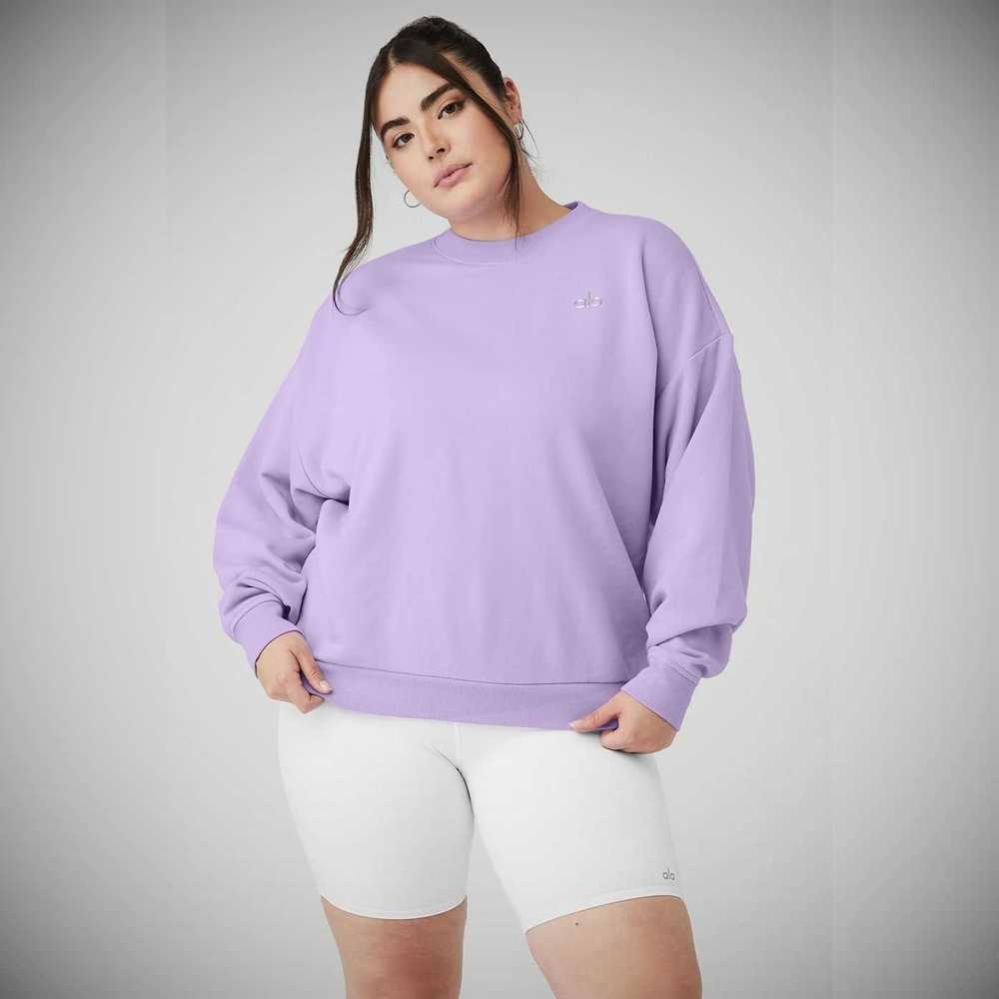 Alo Yoga Accolade Crew Neck Pullover Damen Lila | PYIGSQ857