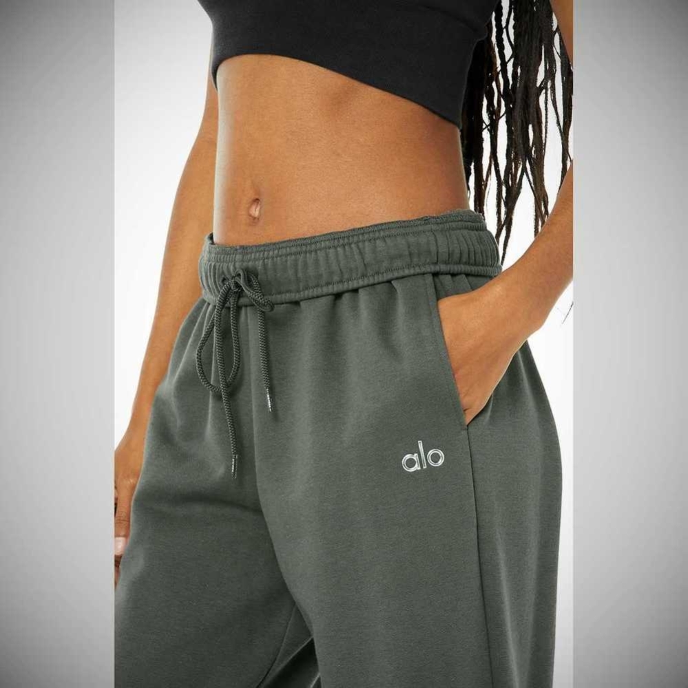 Alo Yoga Accolade Gerade Leg Sweathose Damen Dunkelgrün | LMPXFA763