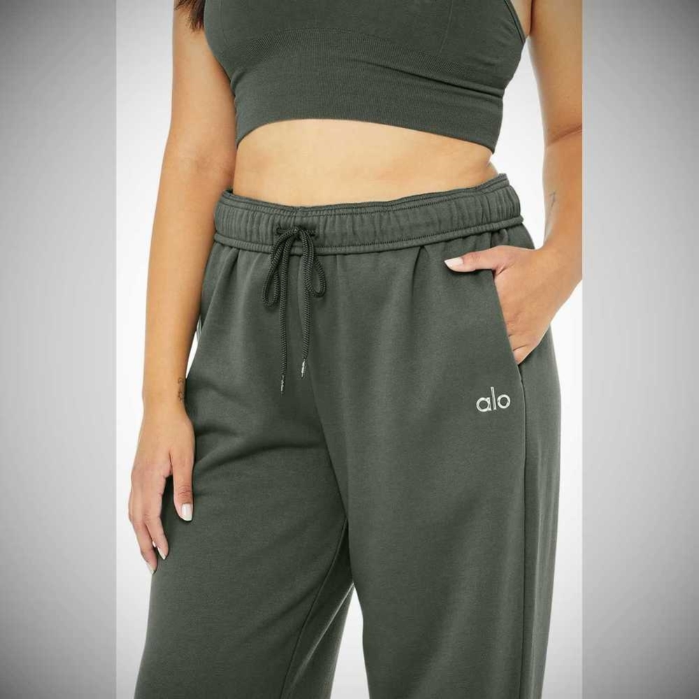 Alo Yoga Accolade Gerade Leg Sweathose Damen Dunkelgrün | LMPXFA763