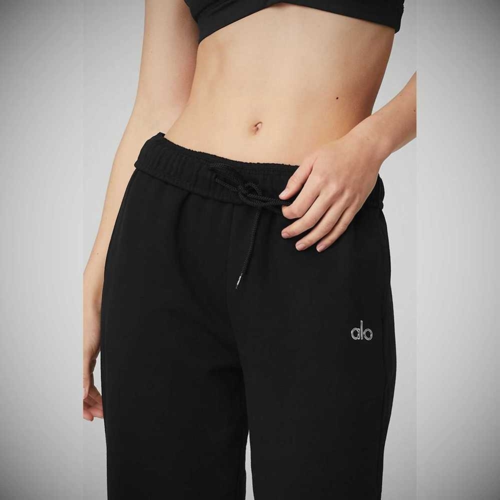 Alo Yoga Accolade Gerade Leg Sweathose Damen Schwarz | XIRFHA310