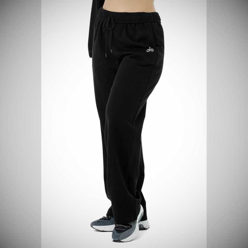 Alo Yoga Accolade Gerade Leg Sweathose Damen Schwarz | XIRFHA310