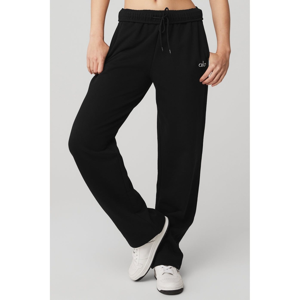 Alo Yoga Accolade Gerade Leg Sweathose Damen Schwarz | XIRFHA310