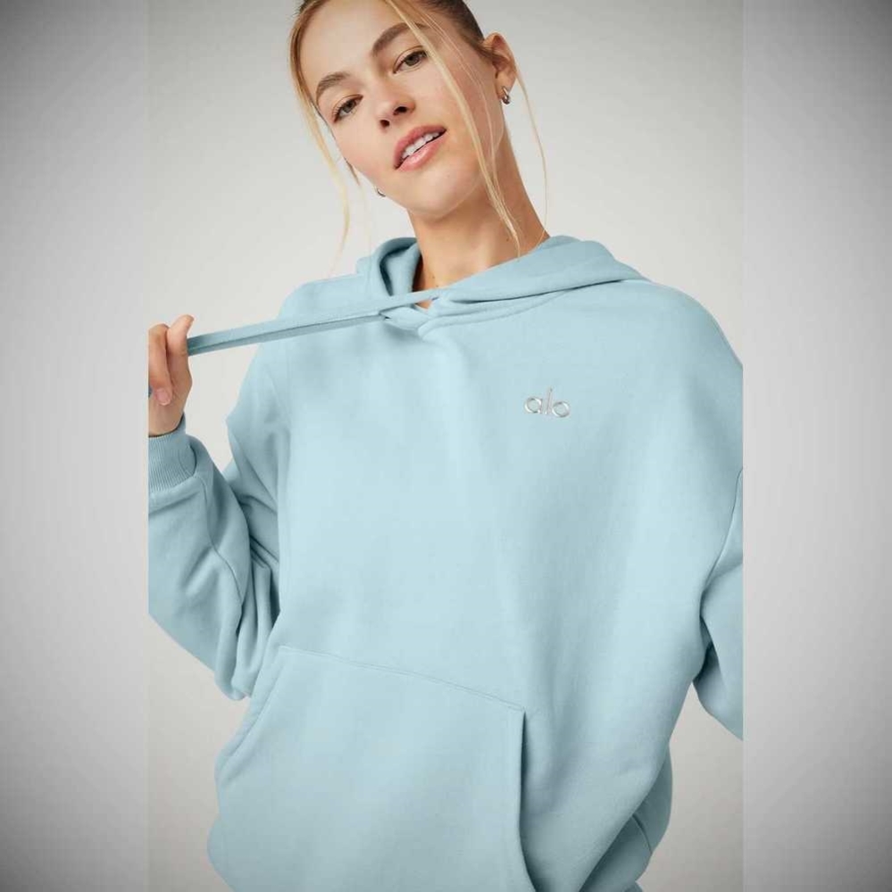 Alo Yoga Accolade Hoodie Damen Blau | GLKRSE279