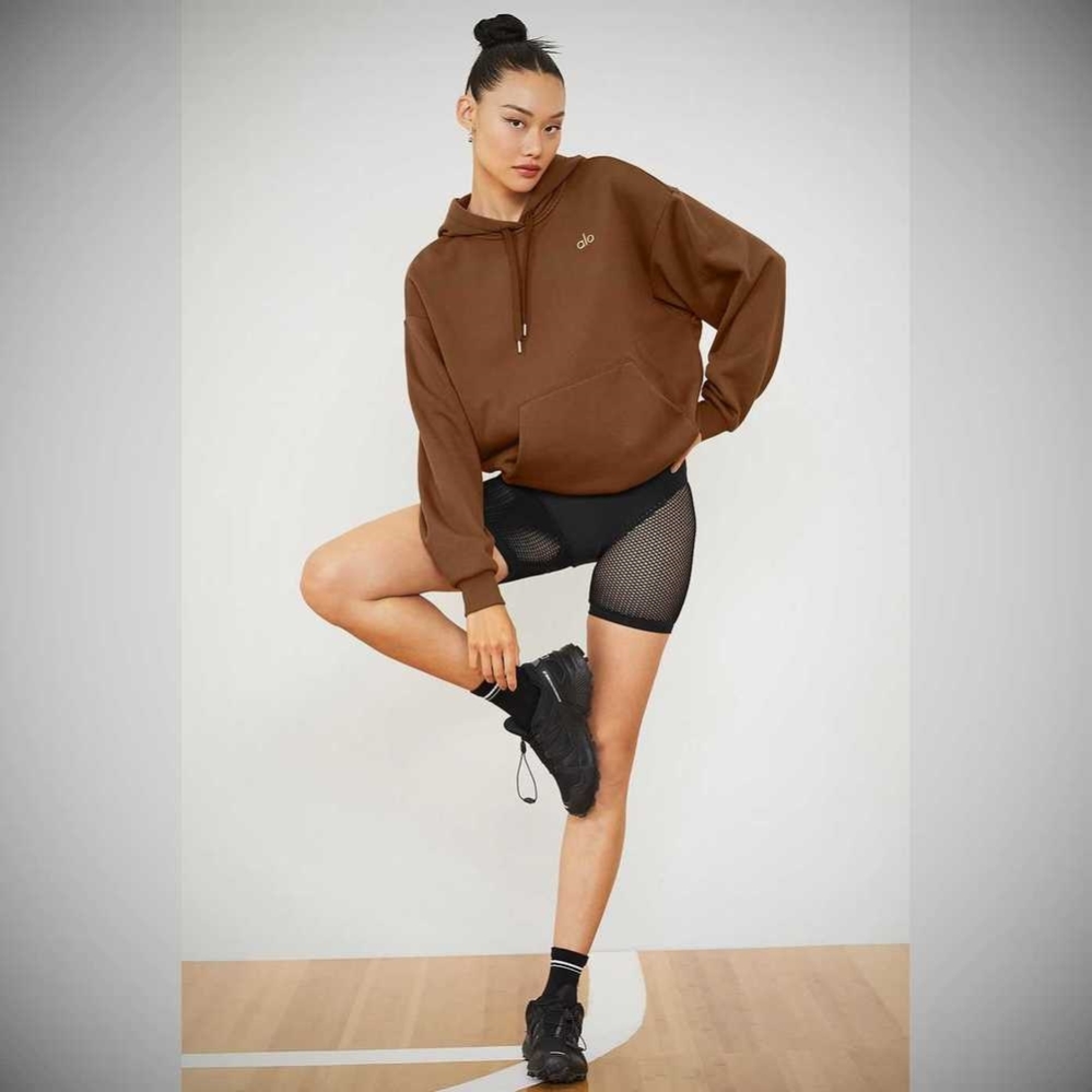 Alo Yoga Accolade Hoodie Damen Braun | KLIGYP091