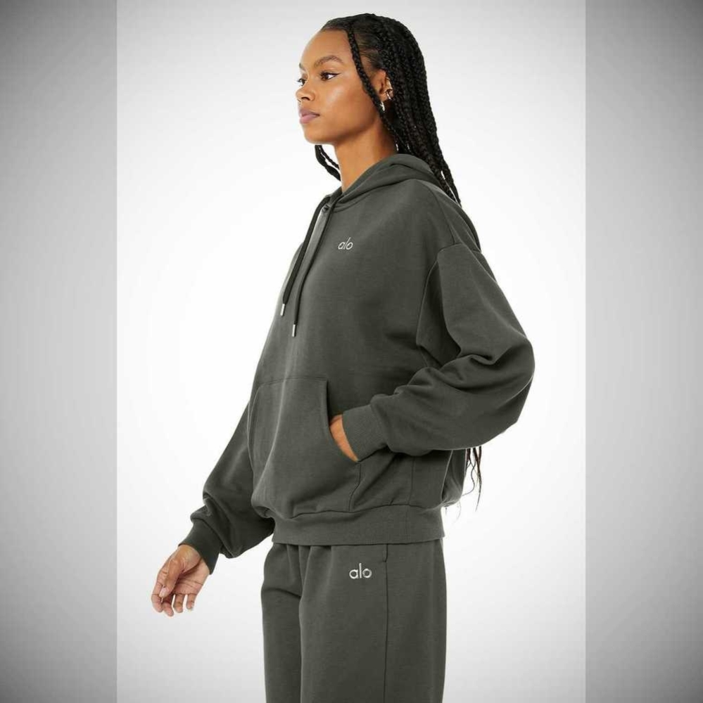 Alo Yoga Accolade Hoodie Damen Dunkelgrün | VWCYLO014