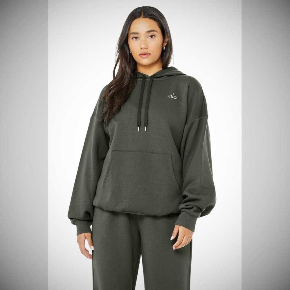 Alo Yoga Accolade Hoodie Damen Dunkelgrün | VWCYLO014