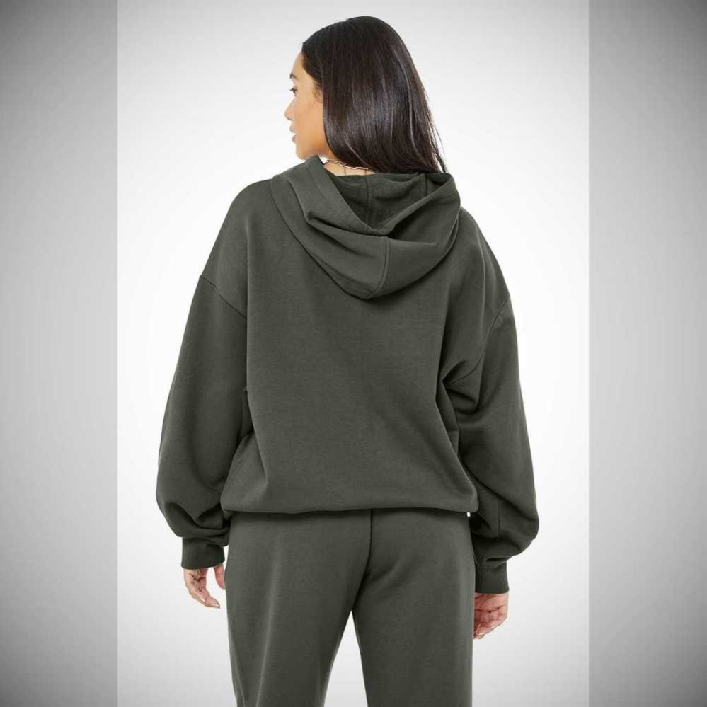 Alo Yoga Accolade Hoodie Damen Dunkelgrün | VWCYLO014