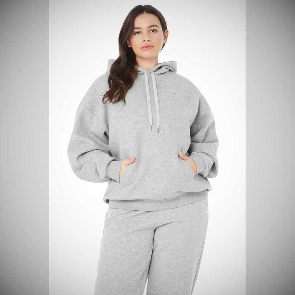 Alo Yoga Accolade Hoodie Damen Grau | CMILDZ497