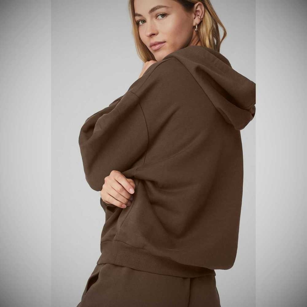 Alo Yoga Accolade Hoodie Damen Kaffee | FRIODN650