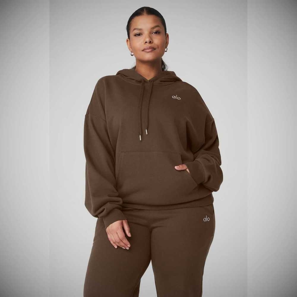 Alo Yoga Accolade Hoodie Damen Kaffee | FRIODN650