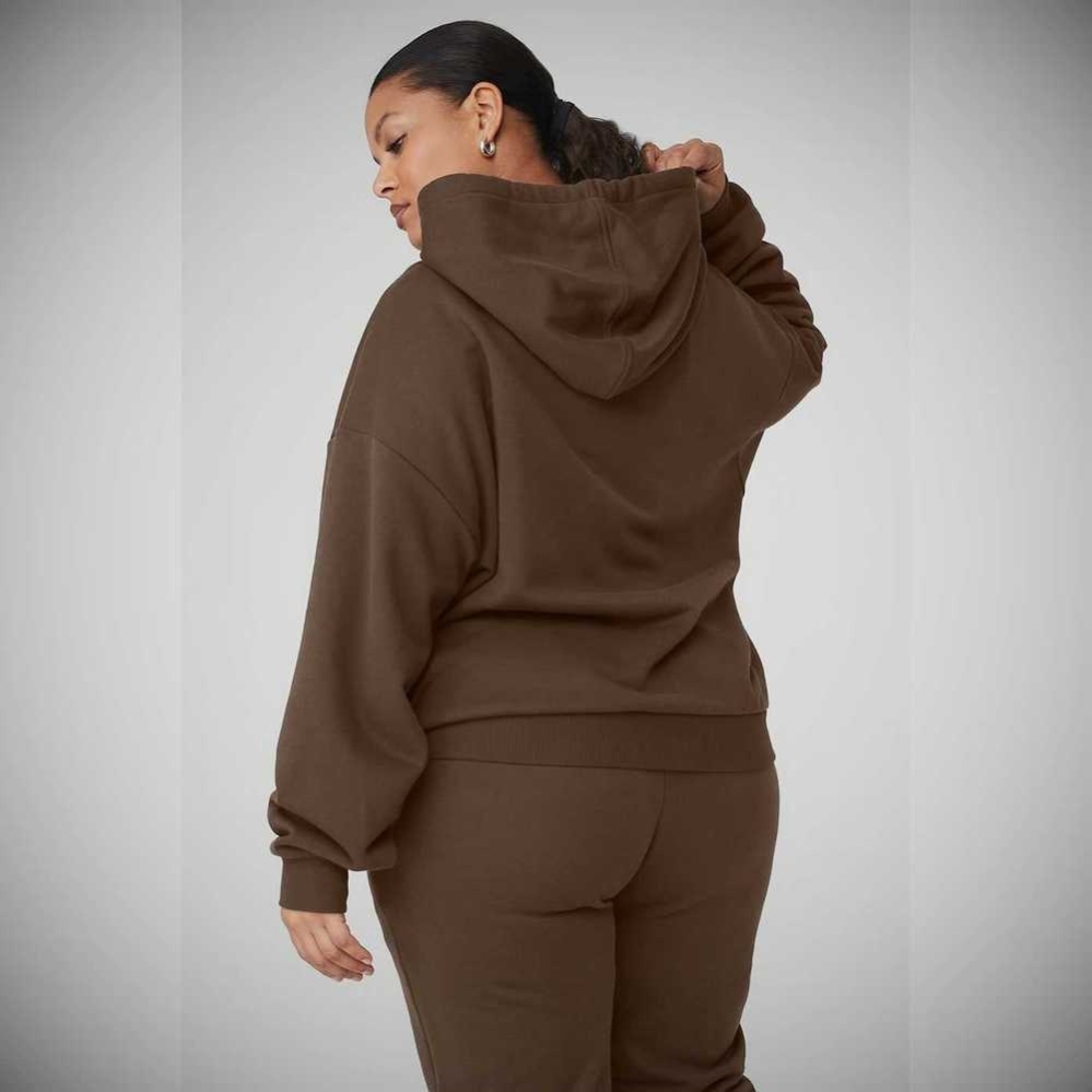 Alo Yoga Accolade Hoodie Damen Kaffee | FRIODN650