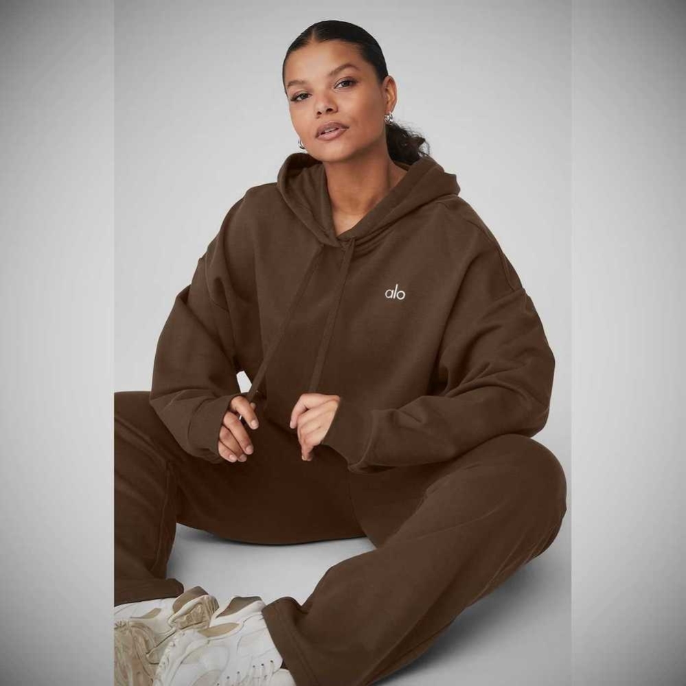 Alo Yoga Accolade Hoodie Damen Kaffee | FRIODN650