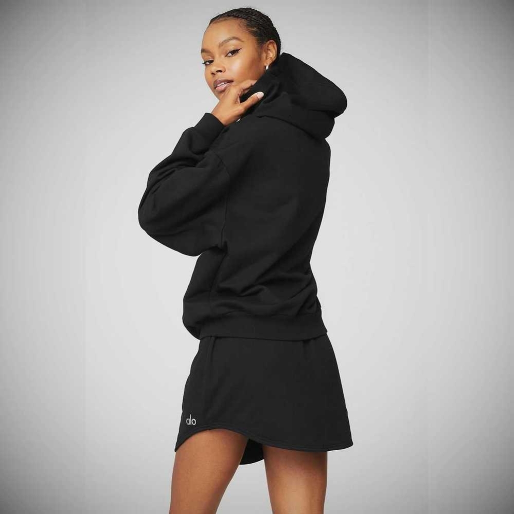 Alo Yoga Accolade Hoodie Damen Schwarz | ZNCBQI231