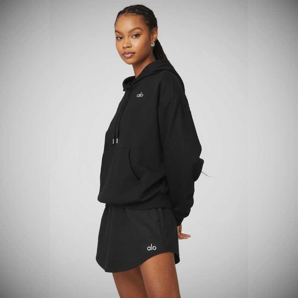 Alo Yoga Accolade Hoodie Damen Schwarz | ZNCBQI231