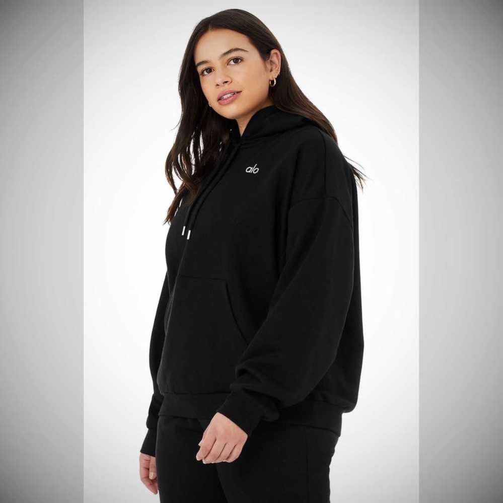 Alo Yoga Accolade Hoodie Damen Schwarz | ZNCBQI231