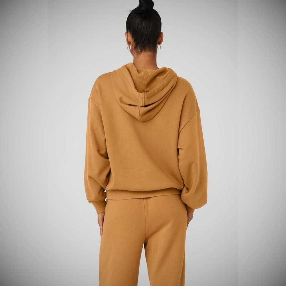 Alo Yoga Accolade Hoodie Damen Toffee | PZRLHO743