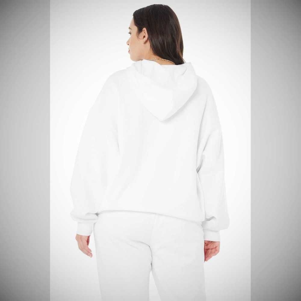 Alo Yoga Accolade Hoodie Damen Weiß | DZHGBK721