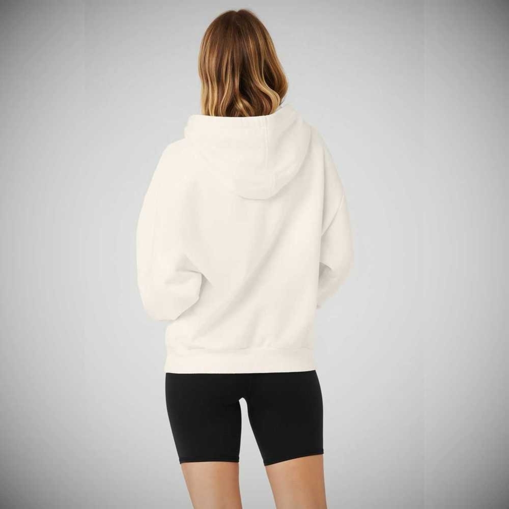 Alo Yoga Accolade Hoodie Damen Weiß | HGFVAO740