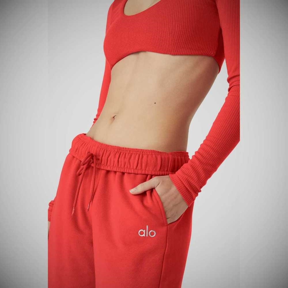 Alo Yoga Accolade Sweat Sweathose Damen Rot | JWRLUQ291