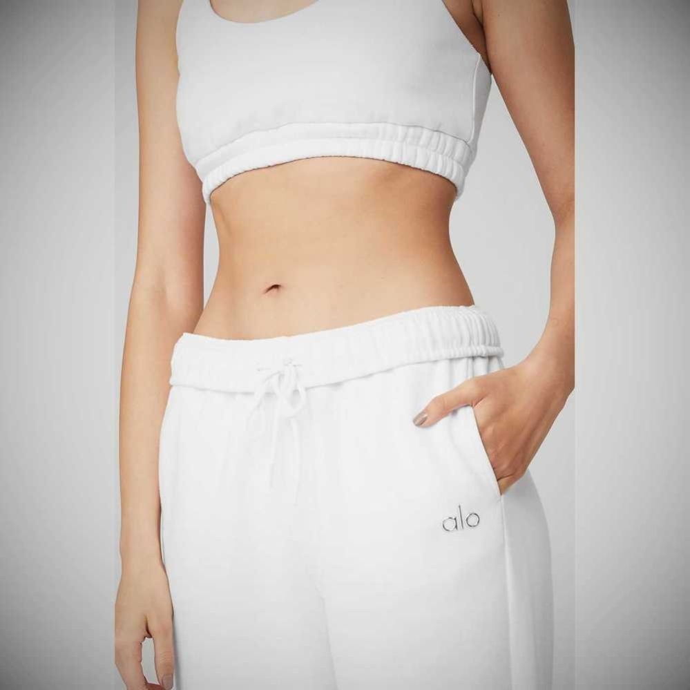 Alo Yoga Accolade Sweathose Damen Weiß | XNAIZQ625