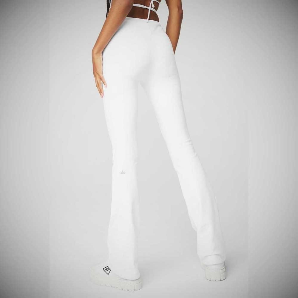 Alo Yoga Airbrush High-Taille Cinch Flare Leggings Damen Weiß | YQULGM160