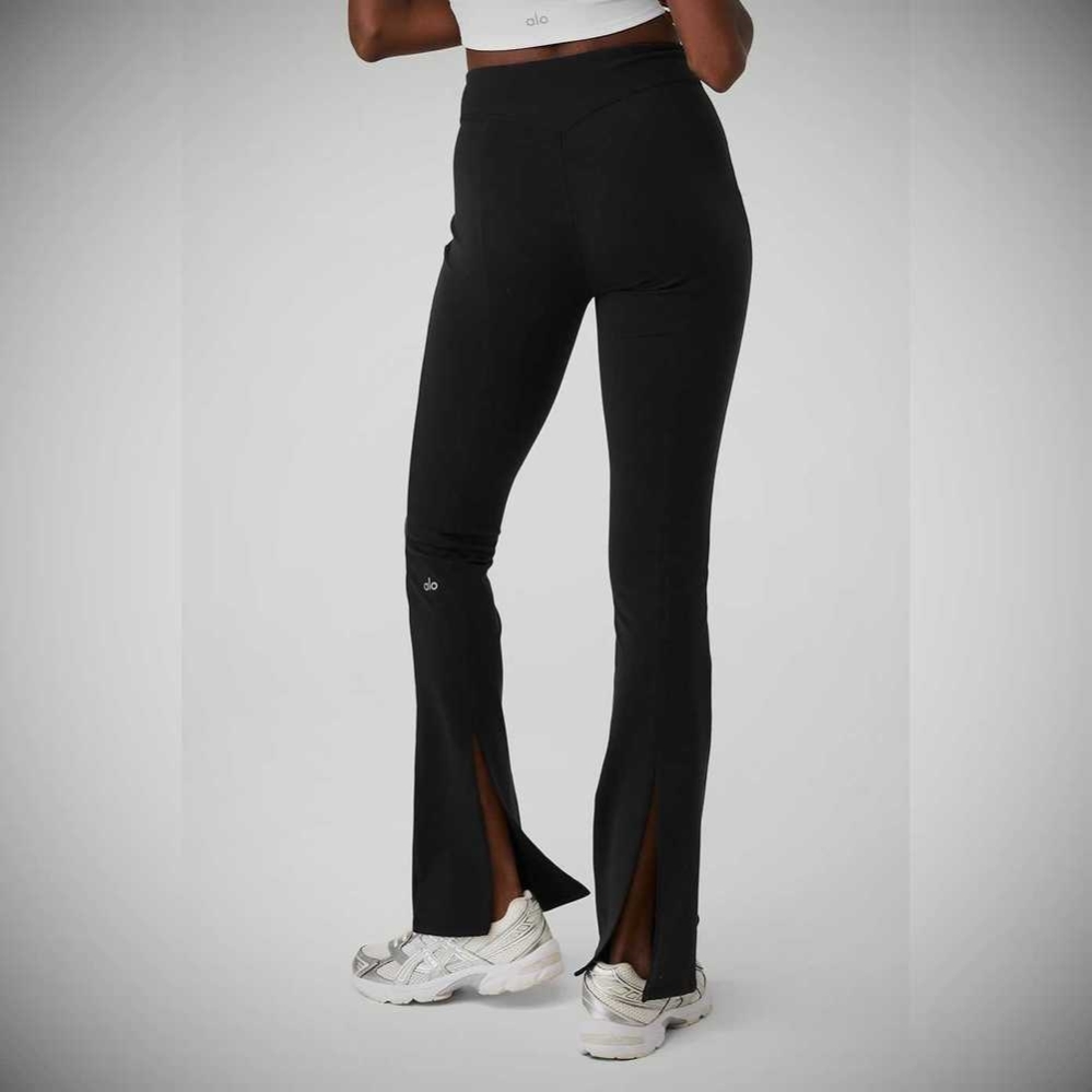 Alo Yoga Airbrush High-Taille Kick-Back Leggings Damen Schwarz | ETBOZR810