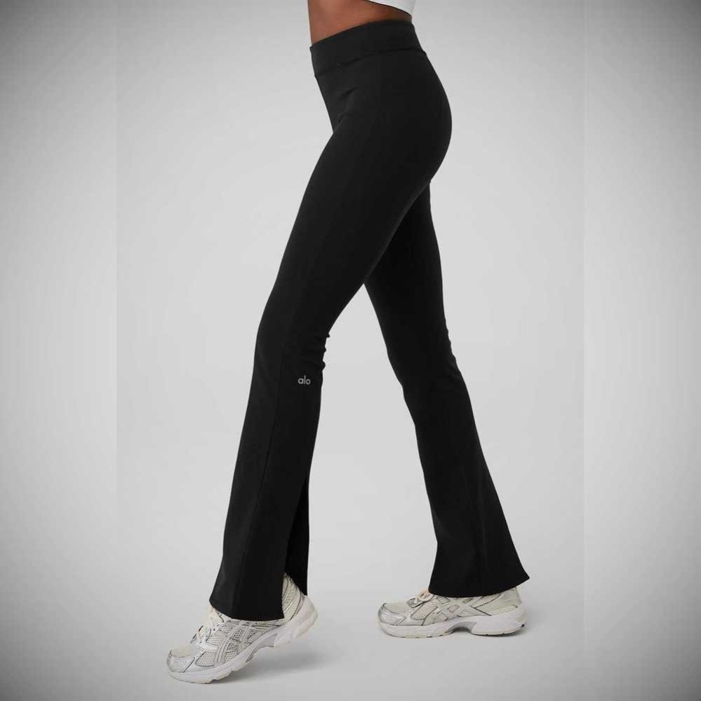 Alo Yoga Airbrush High-Taille Kick-Back Leggings Damen Schwarz | ETBOZR810