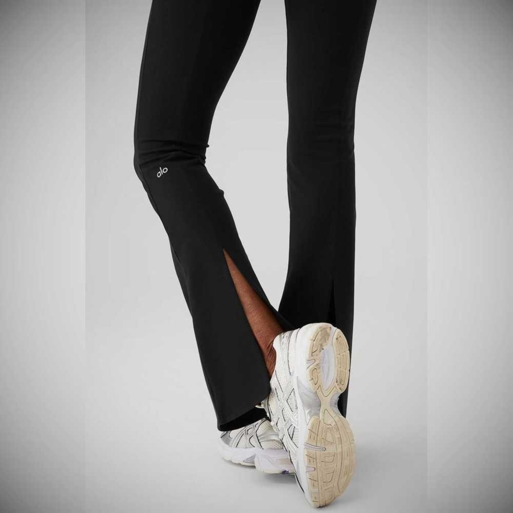 Alo Yoga Airbrush High-Taille Kick-Back Leggings Damen Schwarz | ETBOZR810