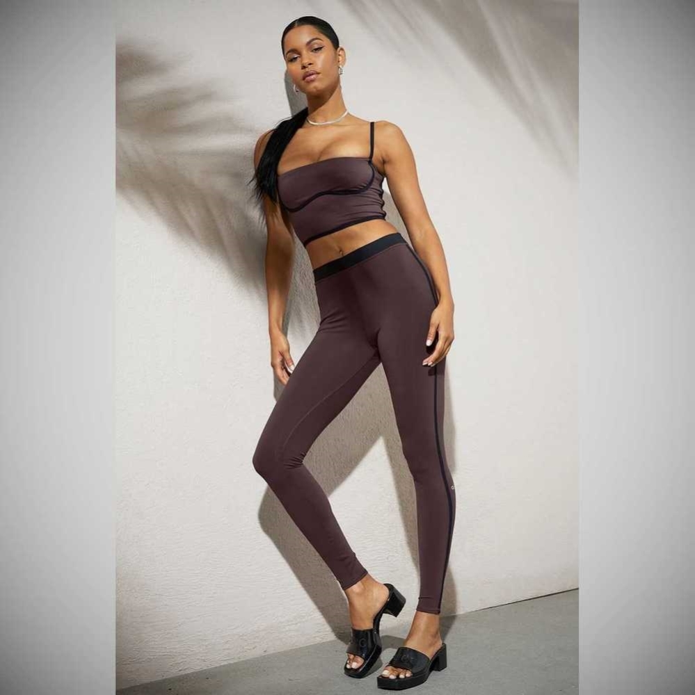 Alo Yoga Airbrush High-Taille Streamlined Leggings Damen Lila Grau Schwarz | YPBTSI741