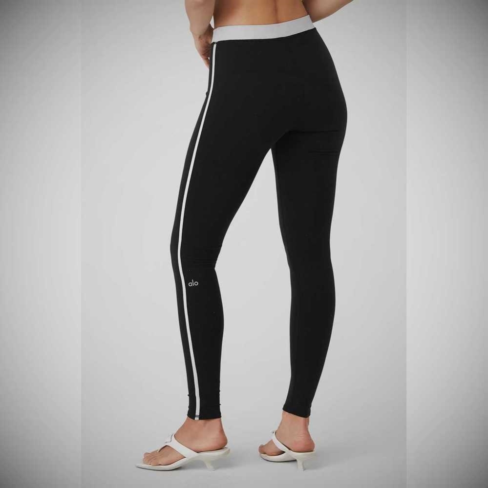 Alo Yoga Airbrush High-Taille Streamlined Leggings Damen Schwarz Weiß | ZOUHPF574