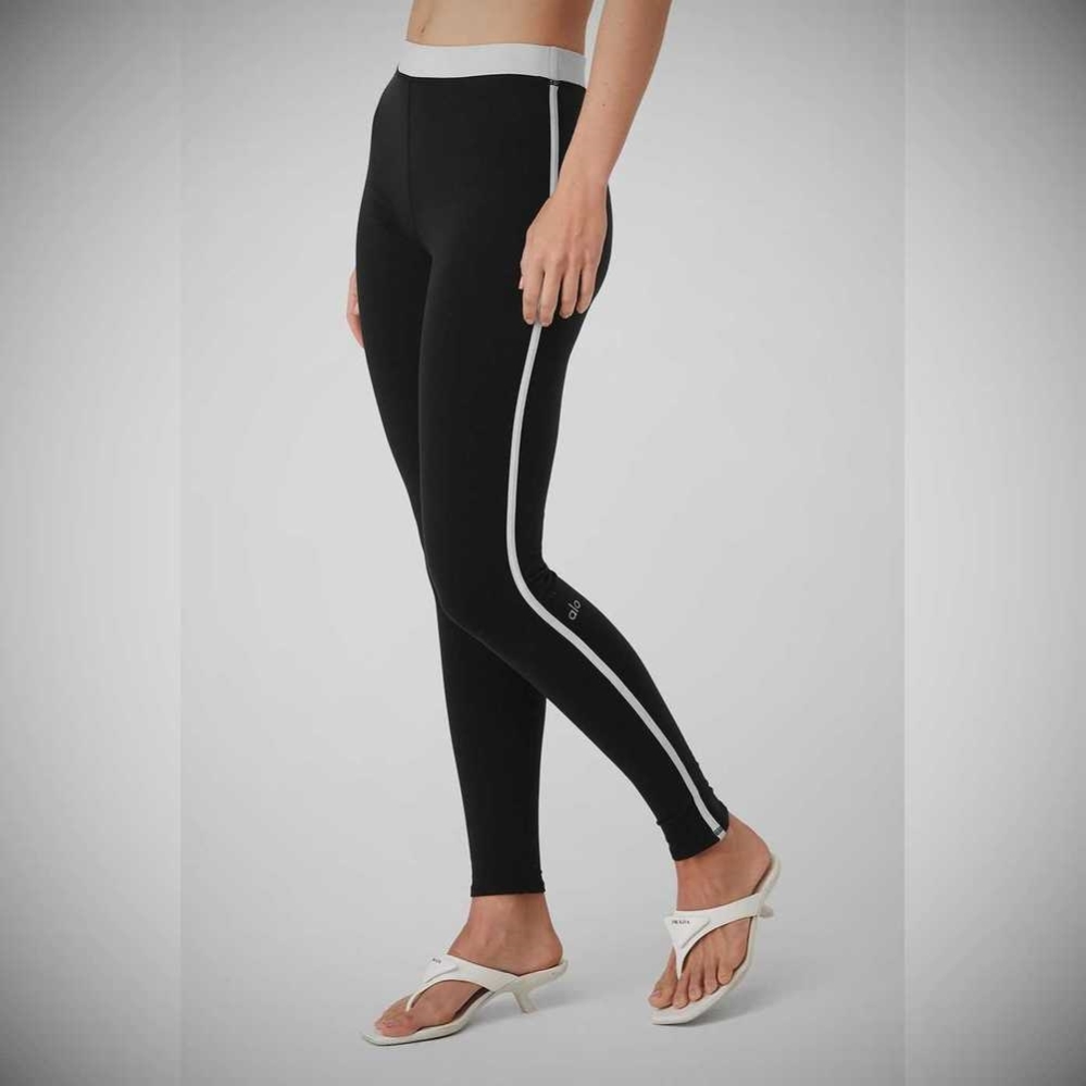 Alo Yoga Airbrush High-Taille Streamlined Leggings Damen Schwarz Weiß | ZOUHPF574