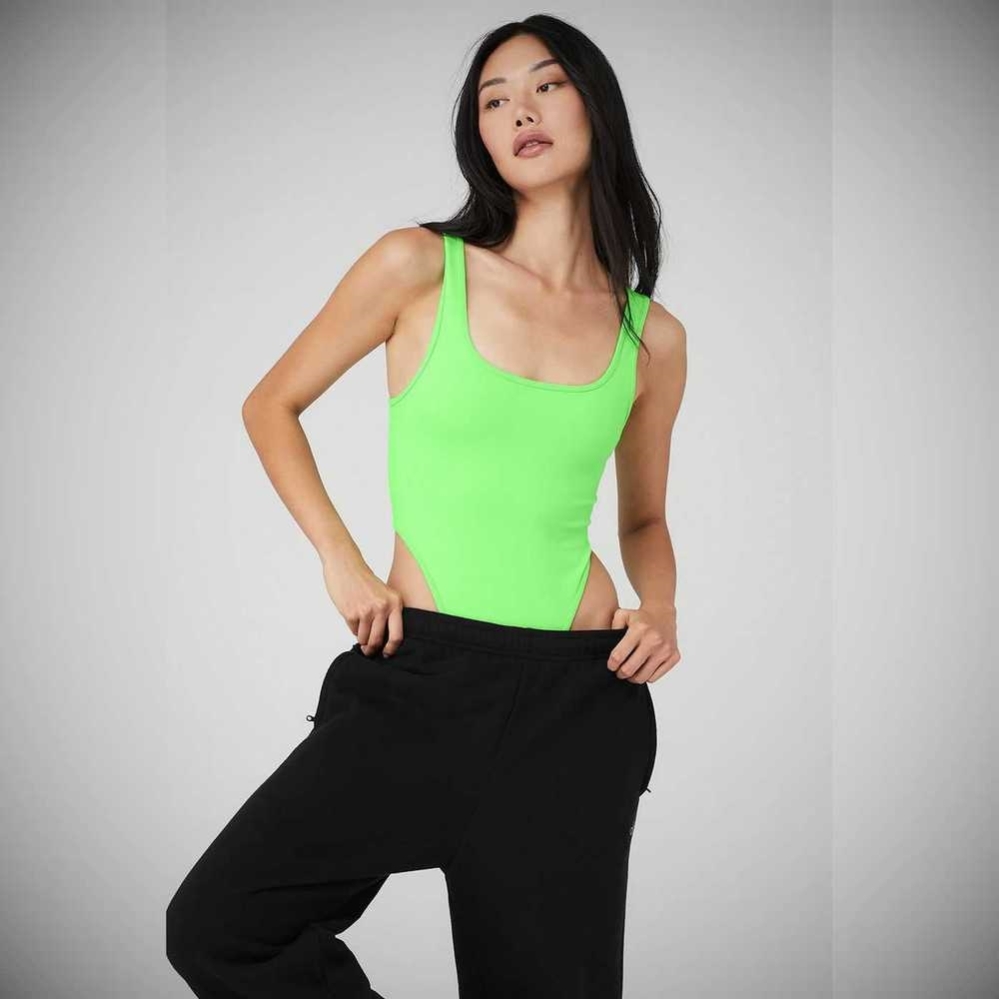 Alo Yoga Airbrush Hot Shot Bodys Damen Grün | TBMEJD389