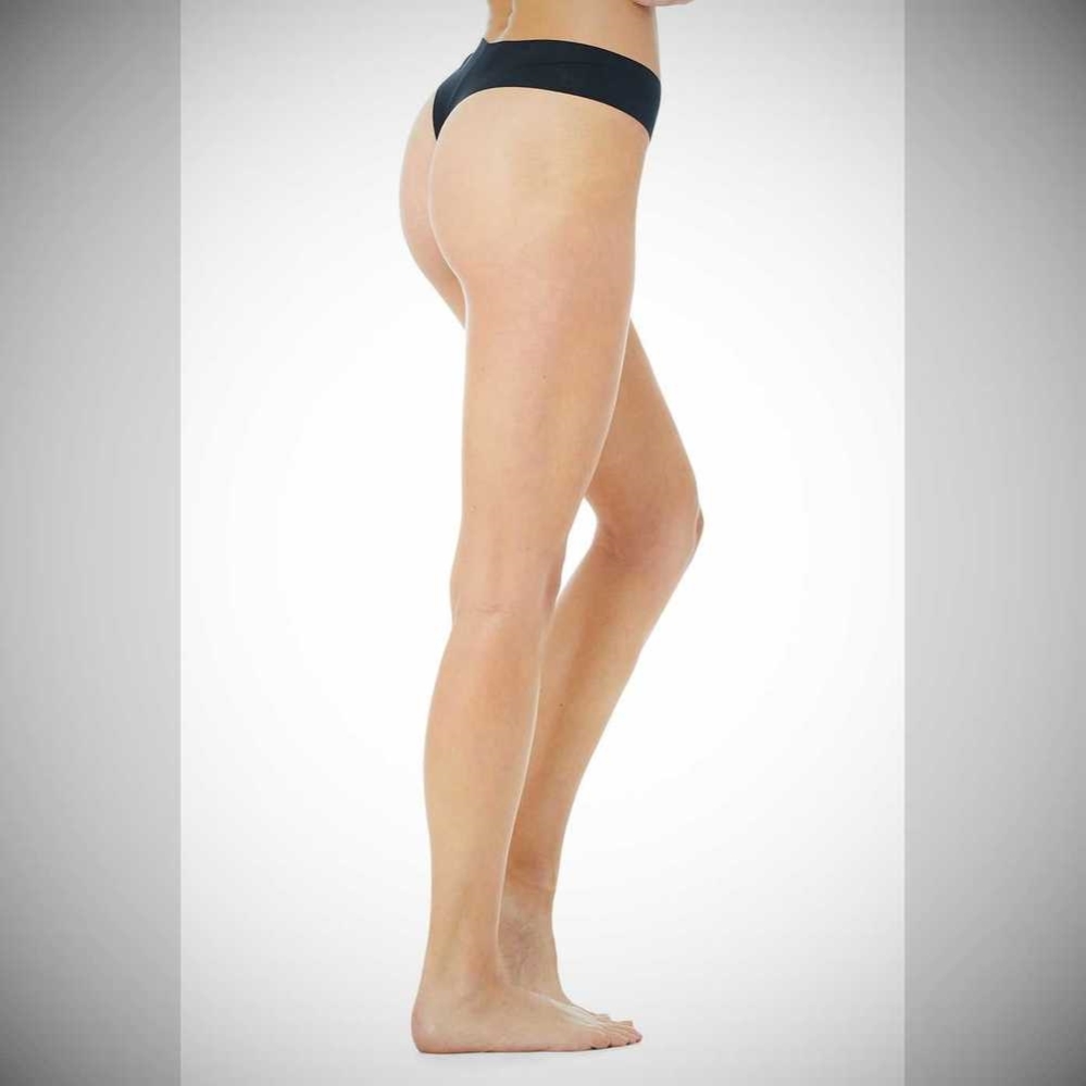 Alo Yoga Airbrush Invisible Cheeky Unterwäsche Damen Schwarz | BHWJKD039