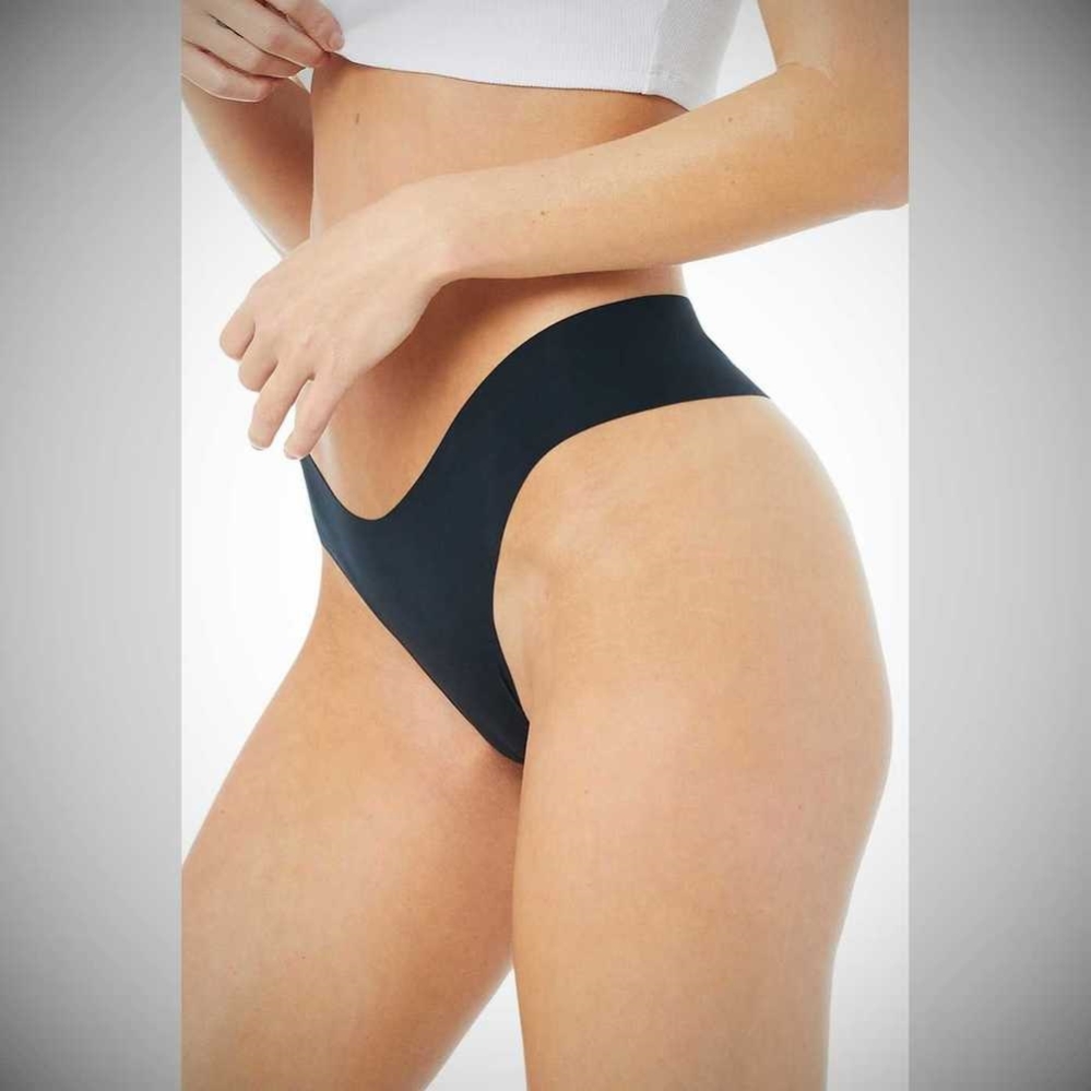 Alo Yoga Airbrush Invisible Cheeky Unterwäsche Damen Schwarz | BHWJKD039