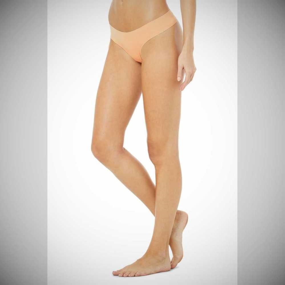 Alo Yoga Airbrush Invisible Cheeky Unterwäsche Damen Champagne | JESKZW042