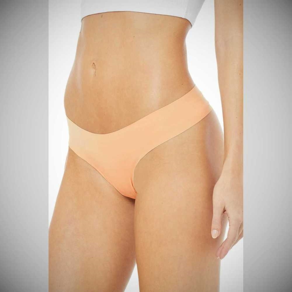 Alo Yoga Airbrush Invisible Cheeky Unterwäsche Damen Champagne | JESKZW042