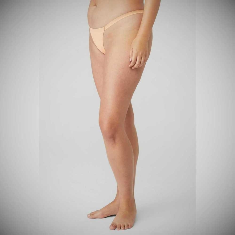 Alo Yoga Airbrush Invisible String Tanga Unterwäsche Damen Champagne | FUMTEQ958