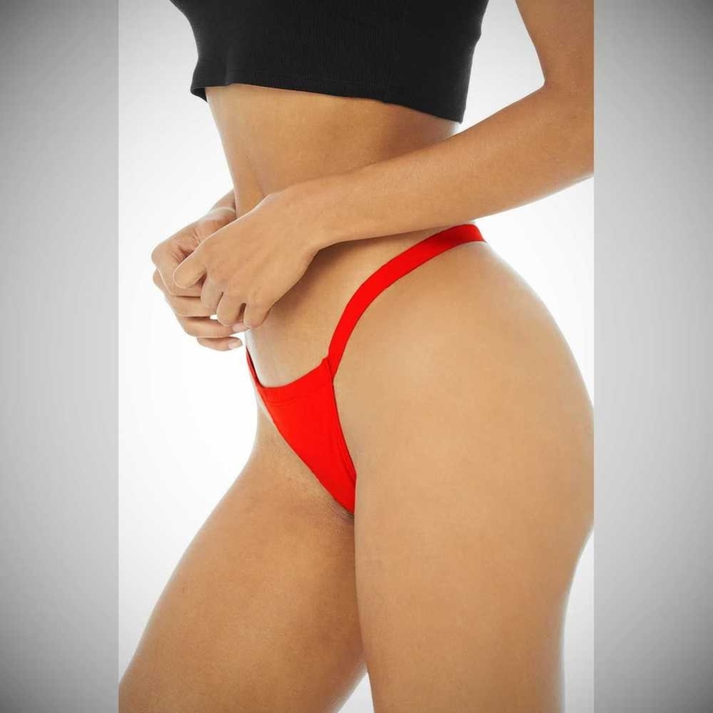 Alo Yoga Airbrush Invisible String Tanga Unterwäsche Damen Cherry | GVEXPU198