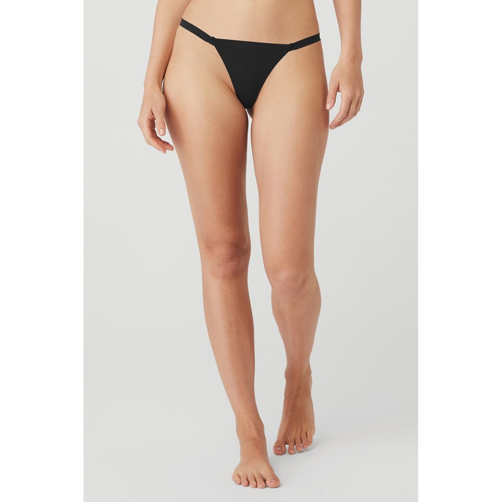 Alo Yoga Airbrush Invisible String Tanga Unterwäsche Damen Schwarz | JUOXIN518