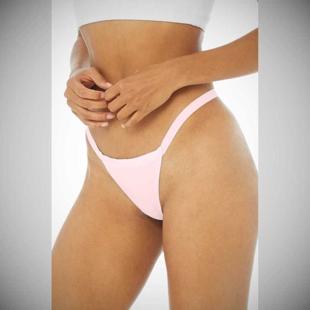 Alo Yoga Airbrush Invisible String Tanga Unterwäsche Damen Rosa | SIKBRD095