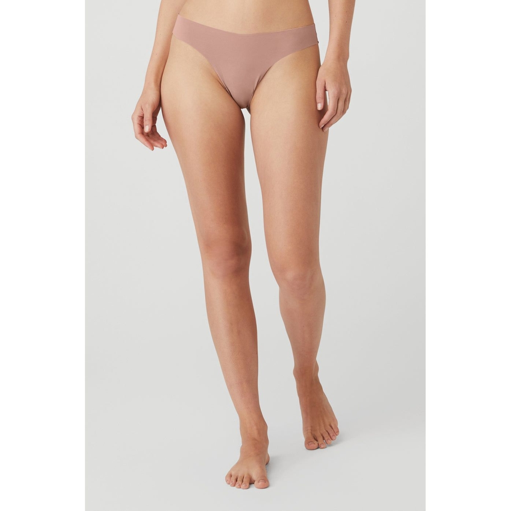 Alo Yoga Airbrush Invisible Tanga Unterwäsche Damen Smoky Quartz | GQDHPC532