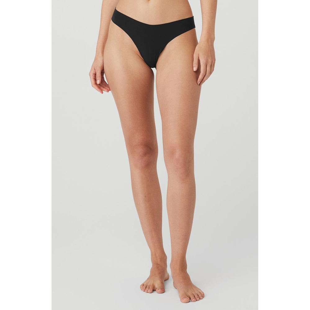 Alo Yoga Airbrush Invisible Tanga Unterwäsche Damen Schwarz | IBRJHV492