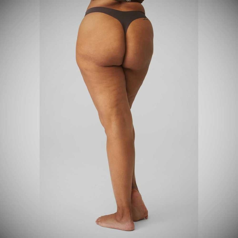 Alo Yoga Airbrush Invisible Tanga Unterwäsche Damen Lila Grau | MKZVXB875