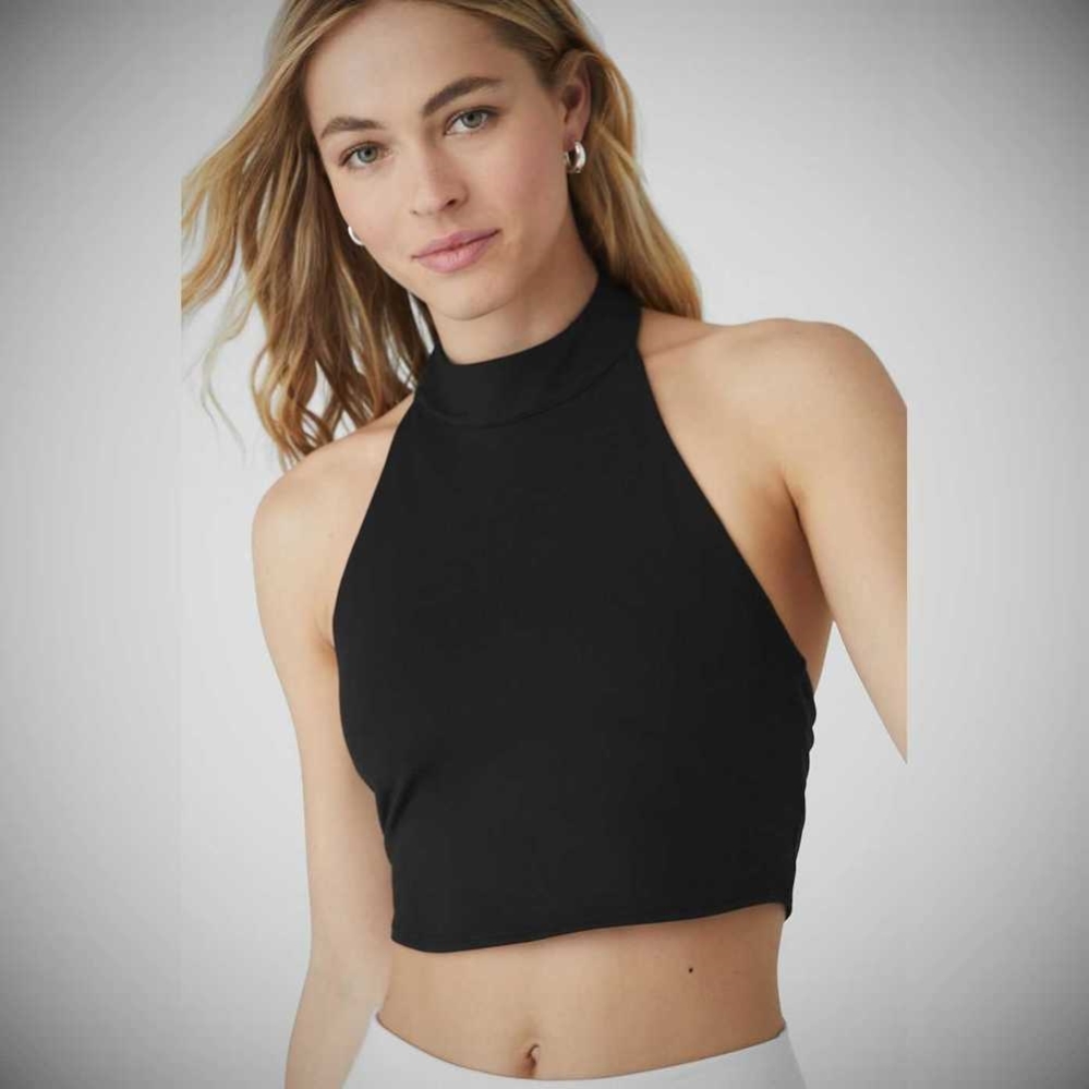 Alo Yoga Airbrush Millennial Muskelshirt Damen Schwarz | IXLAHK736