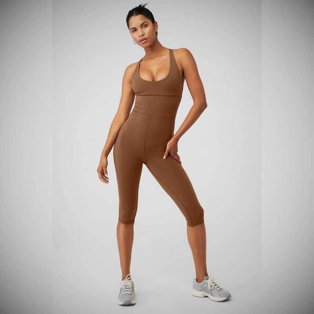 Alo Yoga Airbrush Physique Onesies Damen Braun | IEVUFT630