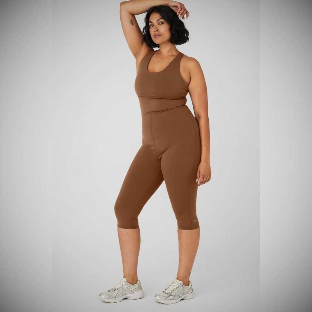 Alo Yoga Airbrush Physique Onesies Damen Braun | IEVUFT630